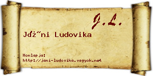 Jáni Ludovika névjegykártya
